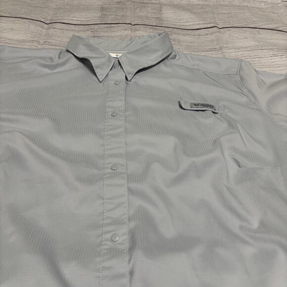 Columbia Womens Size 2X Tamiami II Short Sleeve Shirt Gray UPF 40 Omni Wick - Picture 2 of 16